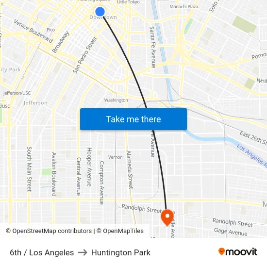 6th / Los Angeles to Huntington Park map