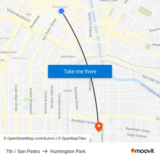 7th / San Pedro to Huntington Park map