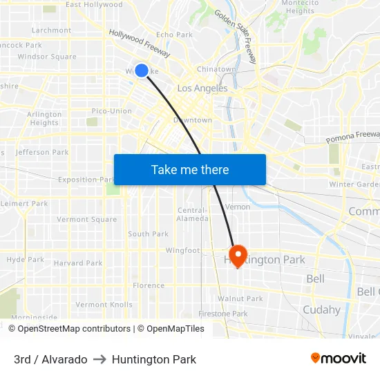 3rd / Alvarado to Huntington Park map