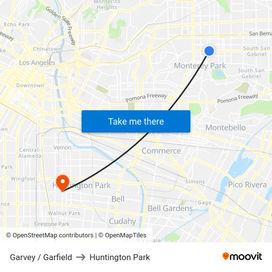 Garvey / Garfield to Huntington Park map