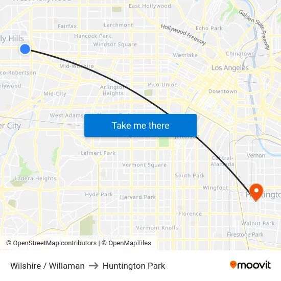 Wilshire / Willaman to Huntington Park map