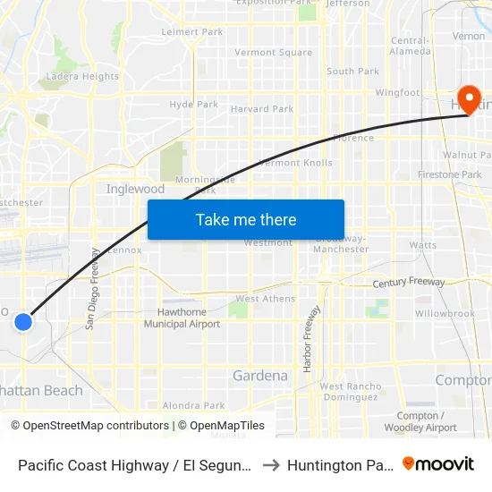 Pacific Coast Highway / El Segundo to Huntington Park map