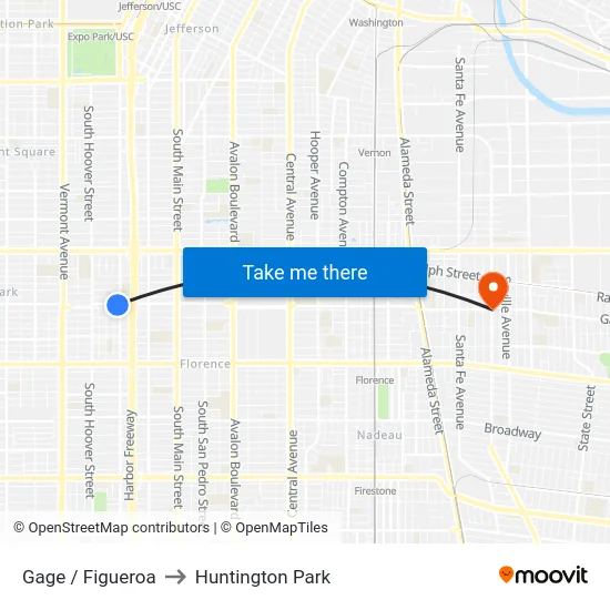 Gage / Figueroa to Huntington Park map