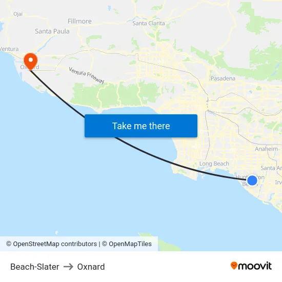 Beach-Slater to Oxnard map