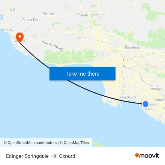Edinger-Springdale to Oxnard map