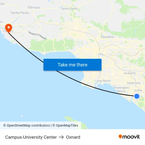 Campus-University Center to Oxnard map
