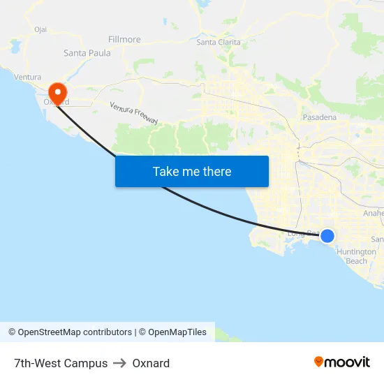 7th-West Campus to Oxnard map