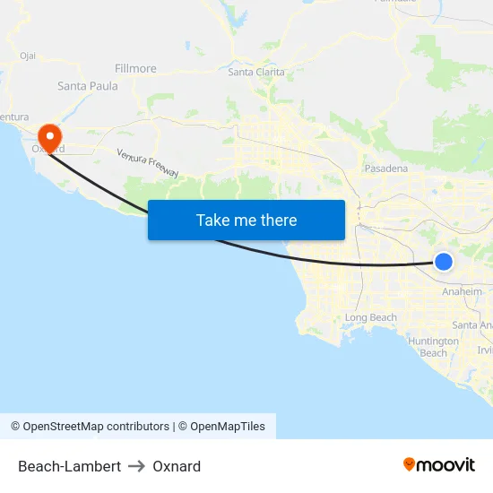 Beach-Lambert to Oxnard map