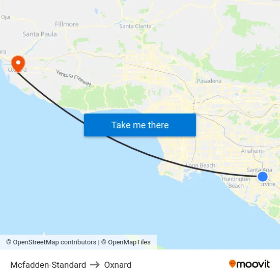 Mcfadden-Standard to Oxnard map