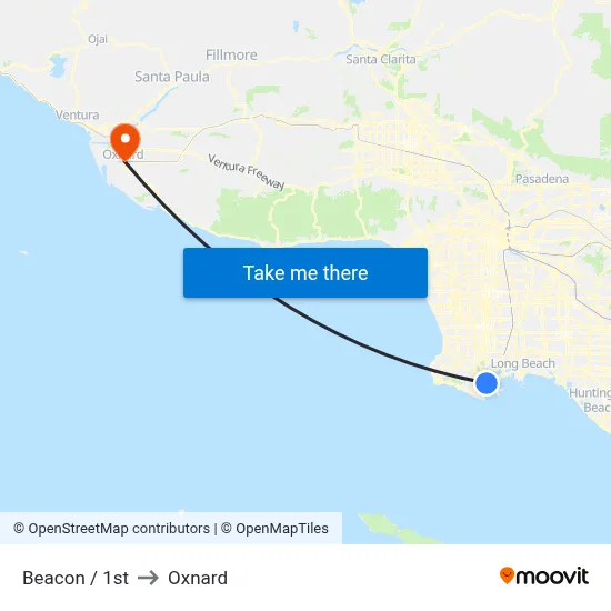Beacon / 1st to Oxnard map