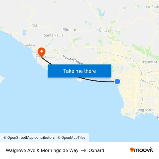 Walgrove Ave & Morningside Way to Oxnard map