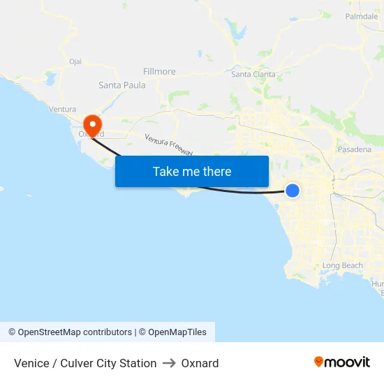 Venice / Culver City Station to Oxnard map