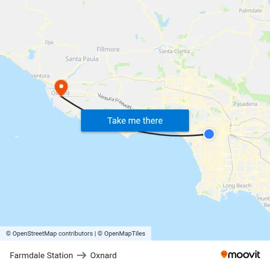 Farmdale Station to Oxnard map