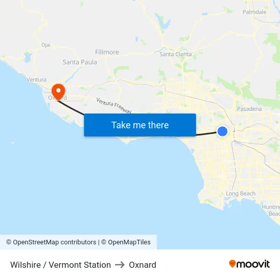 Wilshire / Vermont Station to Oxnard map
