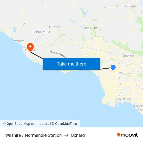 Wilshire / Normandie Station to Oxnard map