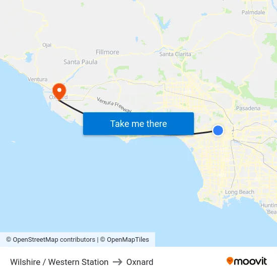 Wilshire / Western Station to Oxnard map