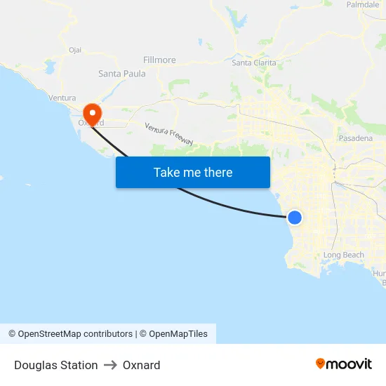 Douglas Station to Oxnard map