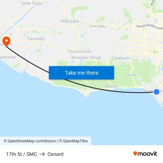 17th St / SMC to Oxnard map
