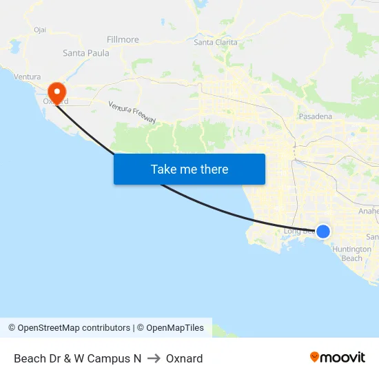 Beach Dr & W Campus N to Oxnard map
