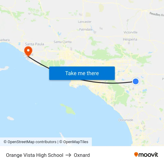 Orange Vista High School to Oxnard map
