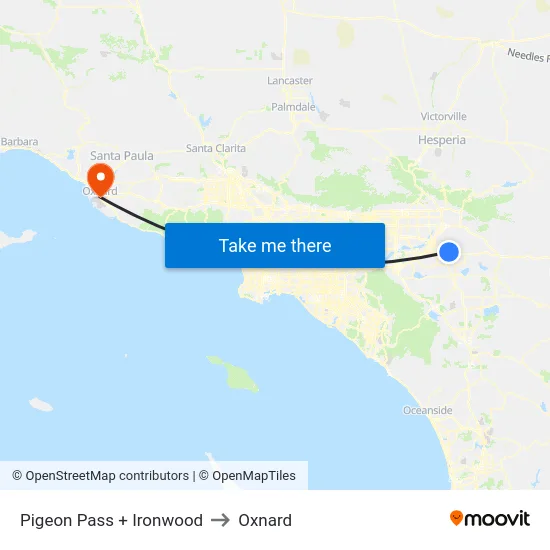 Pigeon Pass + Ironwood to Oxnard map