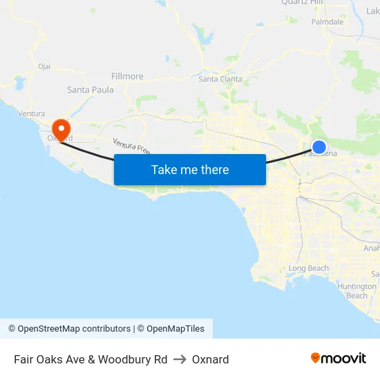 Fair Oaks Ave & Woodbury Rd to Oxnard map