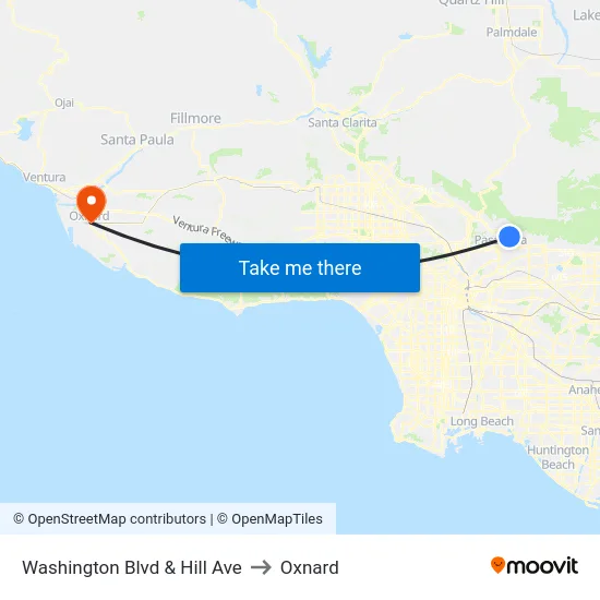 Washington Blvd & Hill Ave to Oxnard map