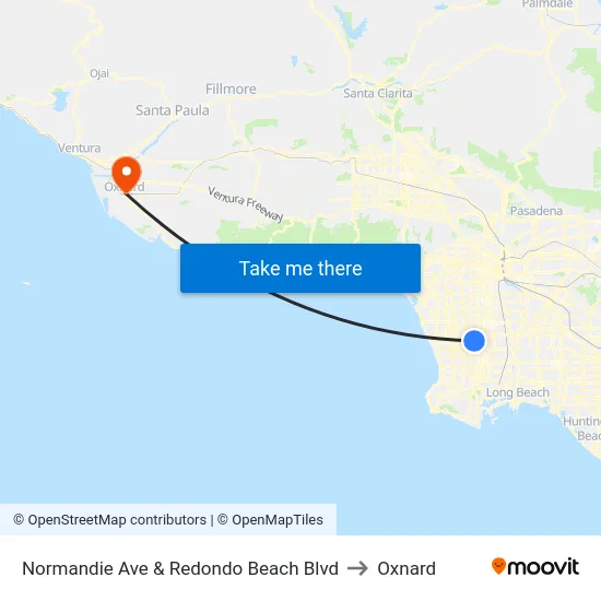 Normandie Ave & Redondo Beach Blvd to Oxnard map