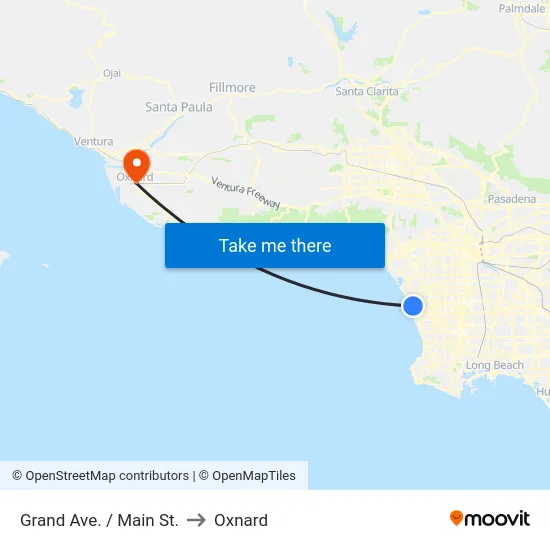 Grand Ave. / Main St. to Oxnard map