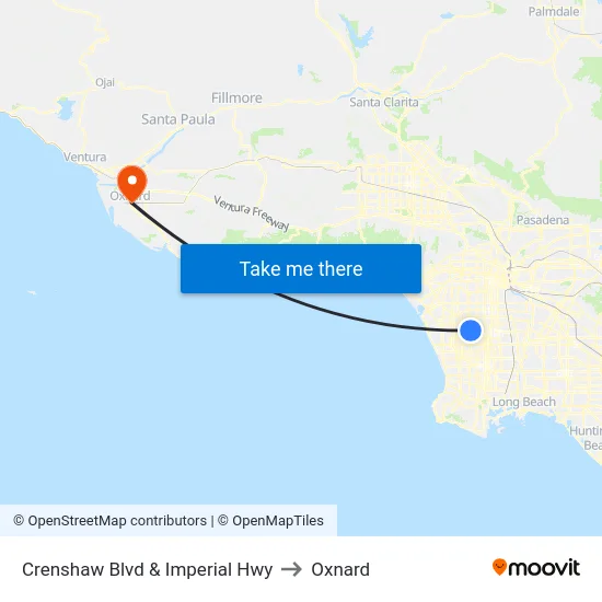 Crenshaw Blvd & Imperial Hwy to Oxnard map