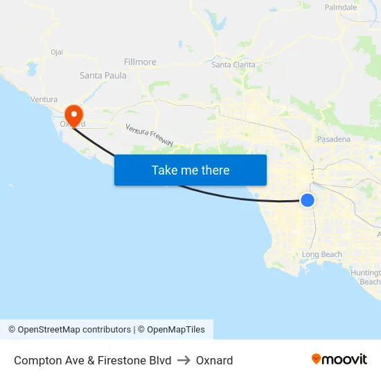 Compton Ave & Firestone Blvd to Oxnard map