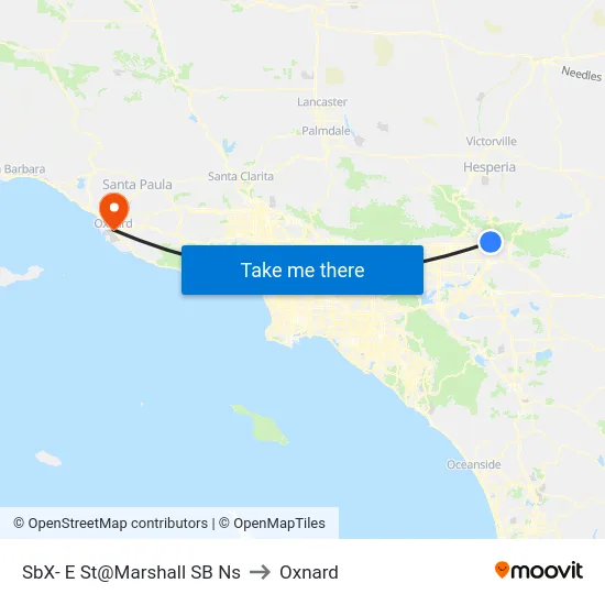 SbX- E St@Marshall SB Ns to Oxnard map