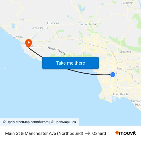 Main St & Manchester Ave (Northbound) to Oxnard map