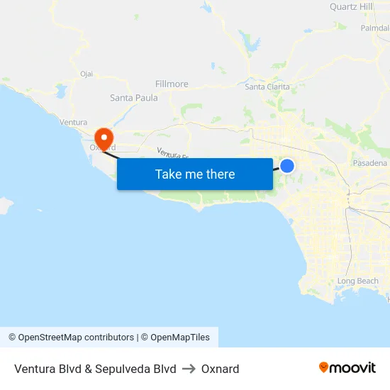 Ventura Blvd & Sepulveda Blvd to Oxnard map