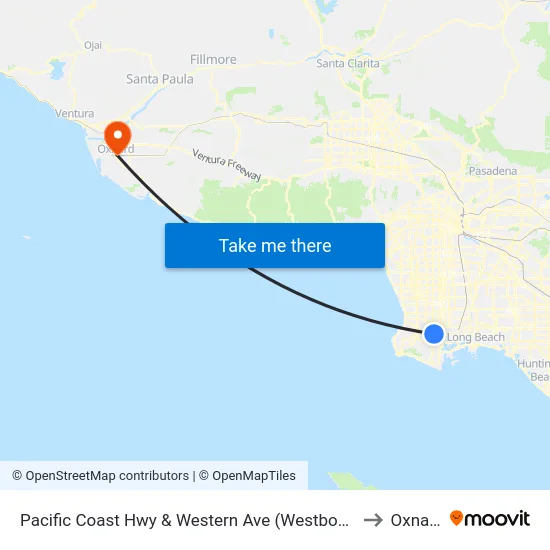 Pacific Coast Hwy & Western Ave (Westbound) to Oxnard map