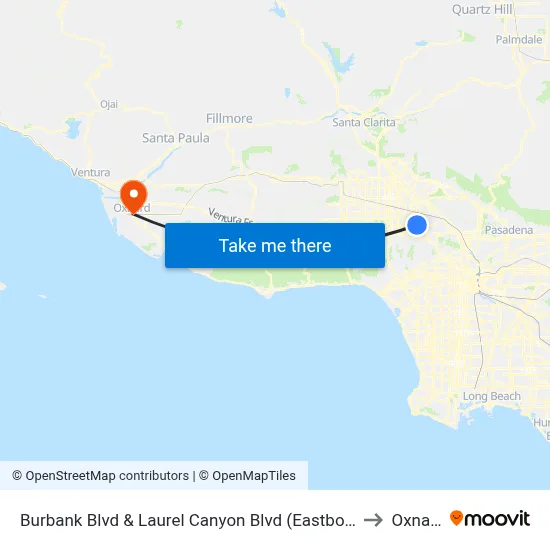 Burbank Blvd & Laurel Canyon Blvd (Eastbound) to Oxnard map