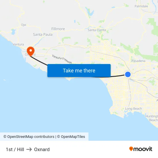 1st / Hill to Oxnard map