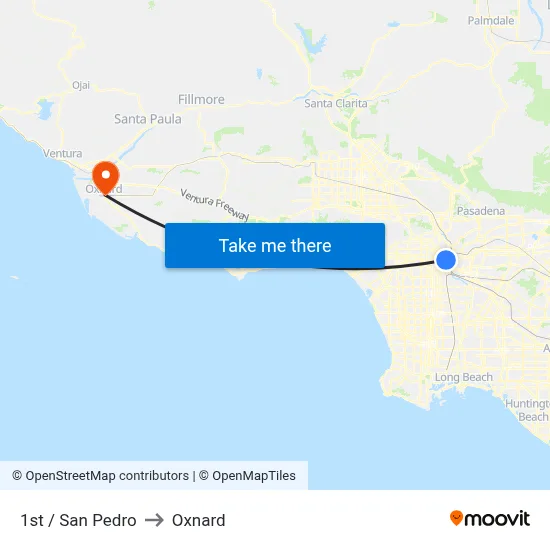1st / San Pedro to Oxnard map