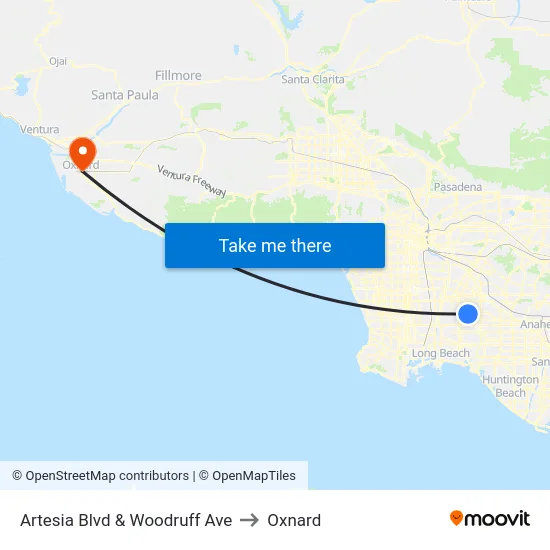 Artesia Blvd & Woodruff Ave to Oxnard map