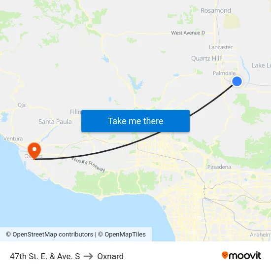 47th St. E. & Ave. S to Oxnard map