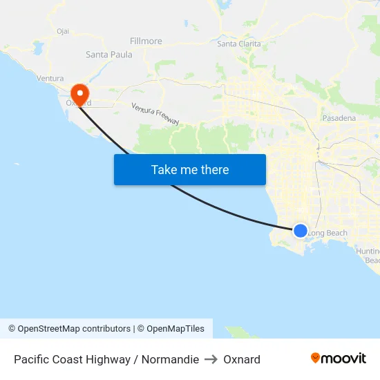 Pacific Coast Highway / Normandie to Oxnard map