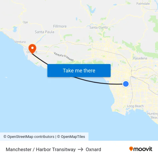 Manchester / Harbor Transitway to Oxnard map