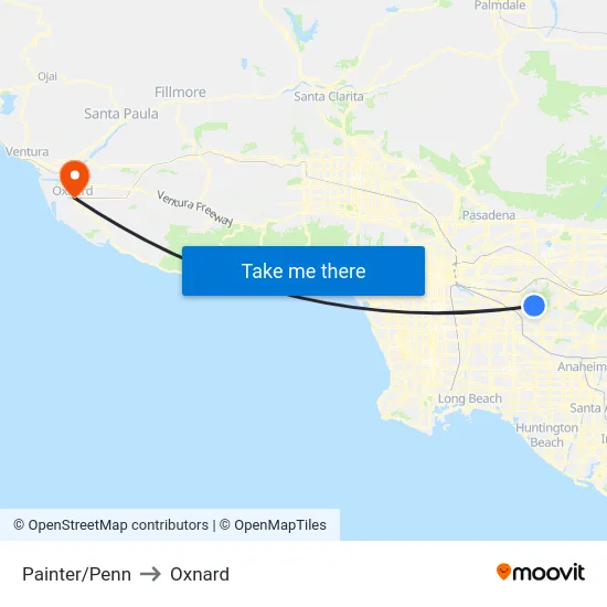 Painter/Penn to Oxnard map