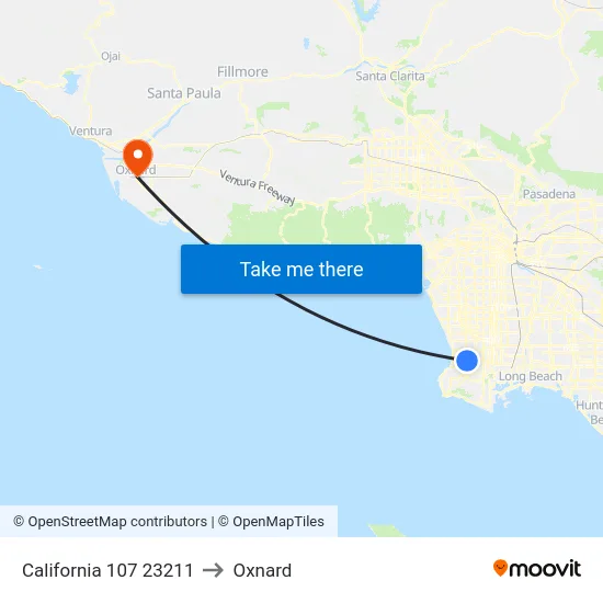 California 107 23211 to Oxnard map