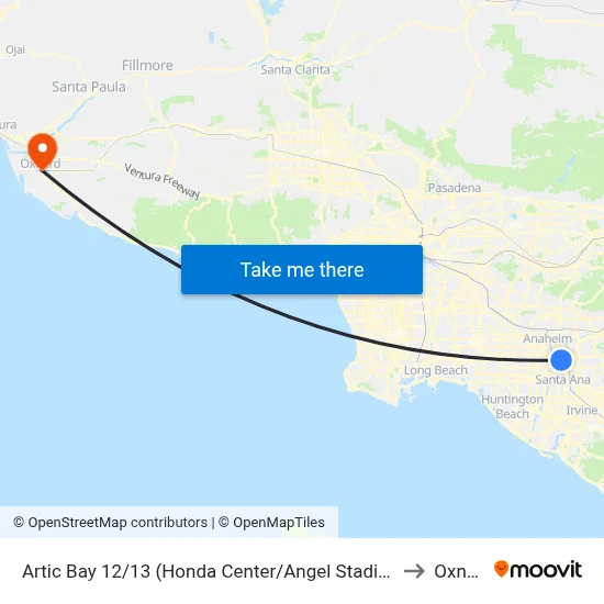 Artic Bay 12/13 (Honda Center/Angel Stadium Stop) to Oxnard map