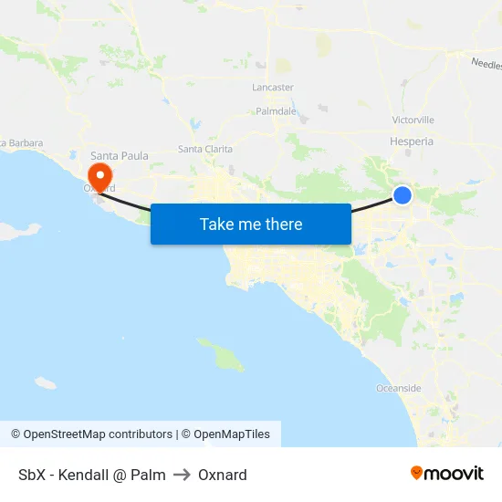 SbX - Kendall @ Palm to Oxnard map
