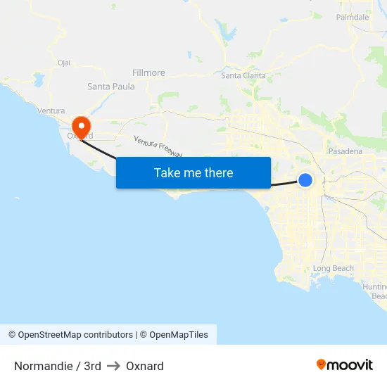 Normandie / 3rd to Oxnard map