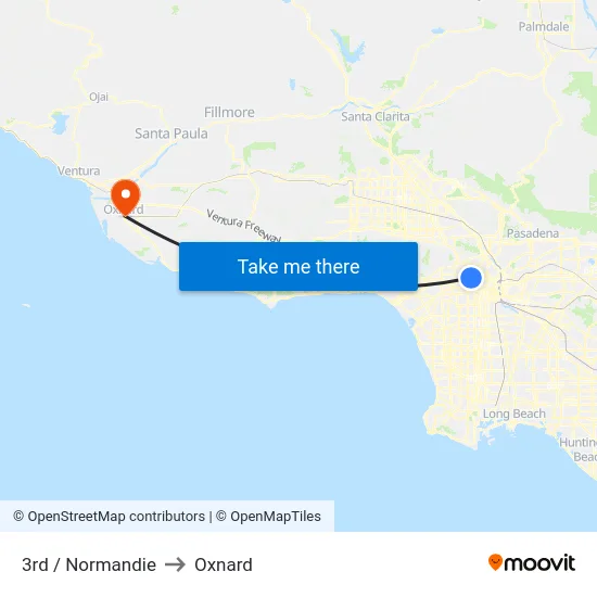 3rd / Normandie to Oxnard map