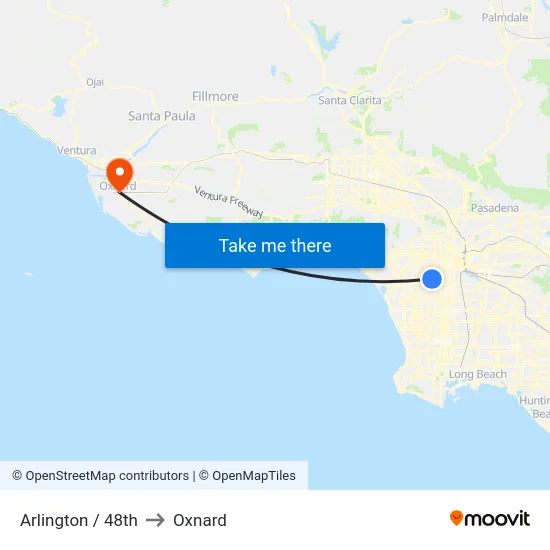 Arlington / 48th to Oxnard map