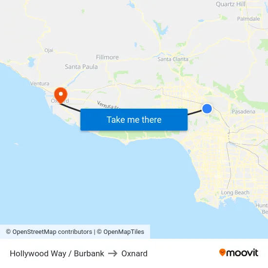 Hollywood Way / Burbank to Oxnard map